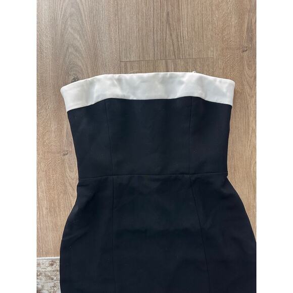 Amanda Uprichard Kerry Dress in Black / White Colorblock XS - Picture 6 of 7